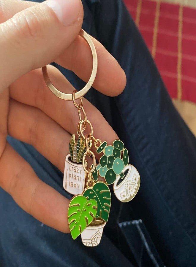 Meimimix Cute Fashion Keychain Ladies Succulent Potted Succulent Shaped Keychain Golden Car Keychain Jewelry for Friends - Image 5